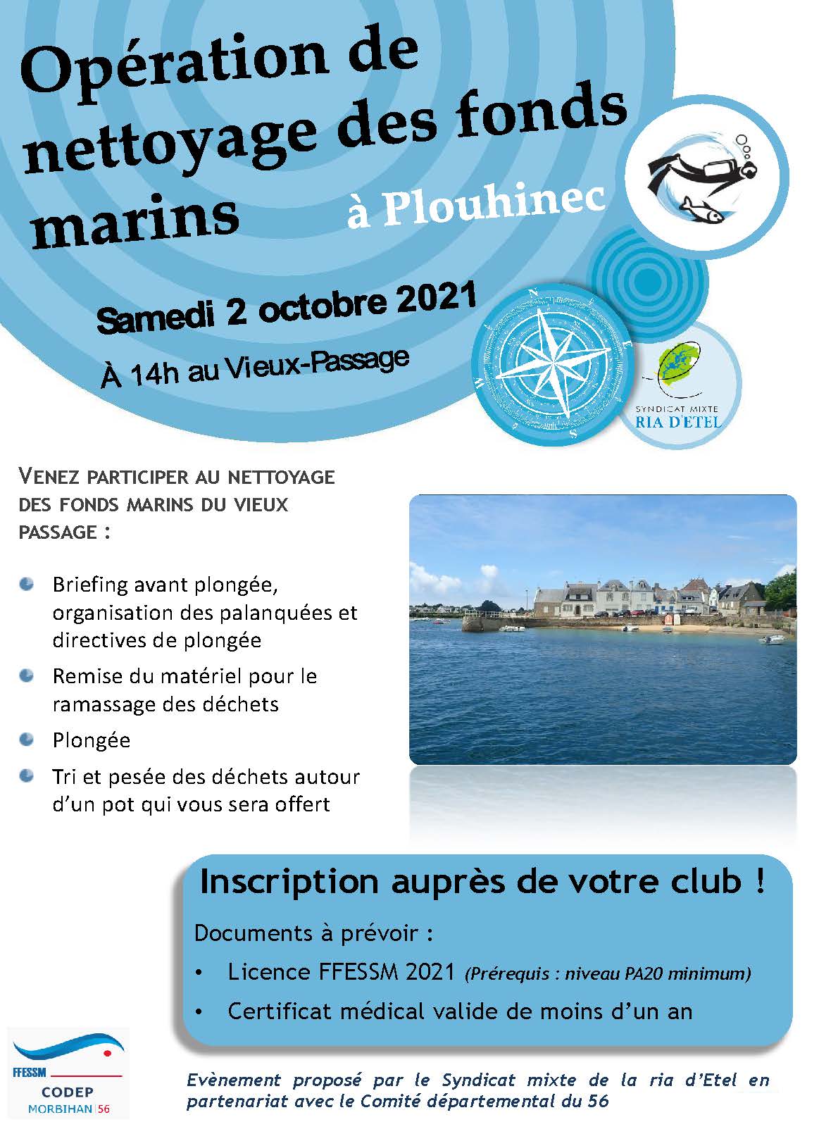 Opération de nettoyage de fonds marins